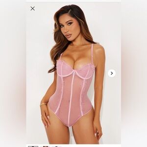 Pink Lace Bodysuit Sz L